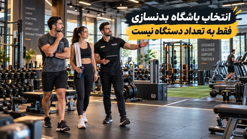 امکانات باشگاه بدنسازی حرفه‌ای شامل دستگاه‌های تمرین قدرتی و هوازی